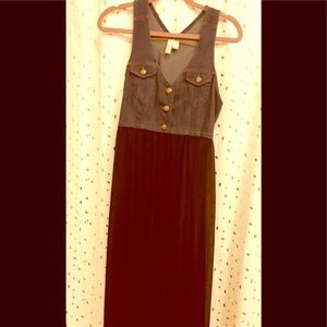 Denim vest ,black sheer overlay perfect for summer